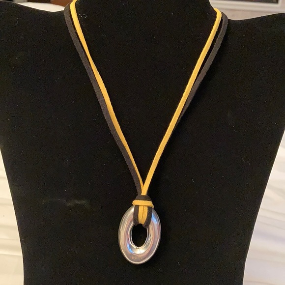 Premier Design silver pendant w leather band - Picture 1 of 3